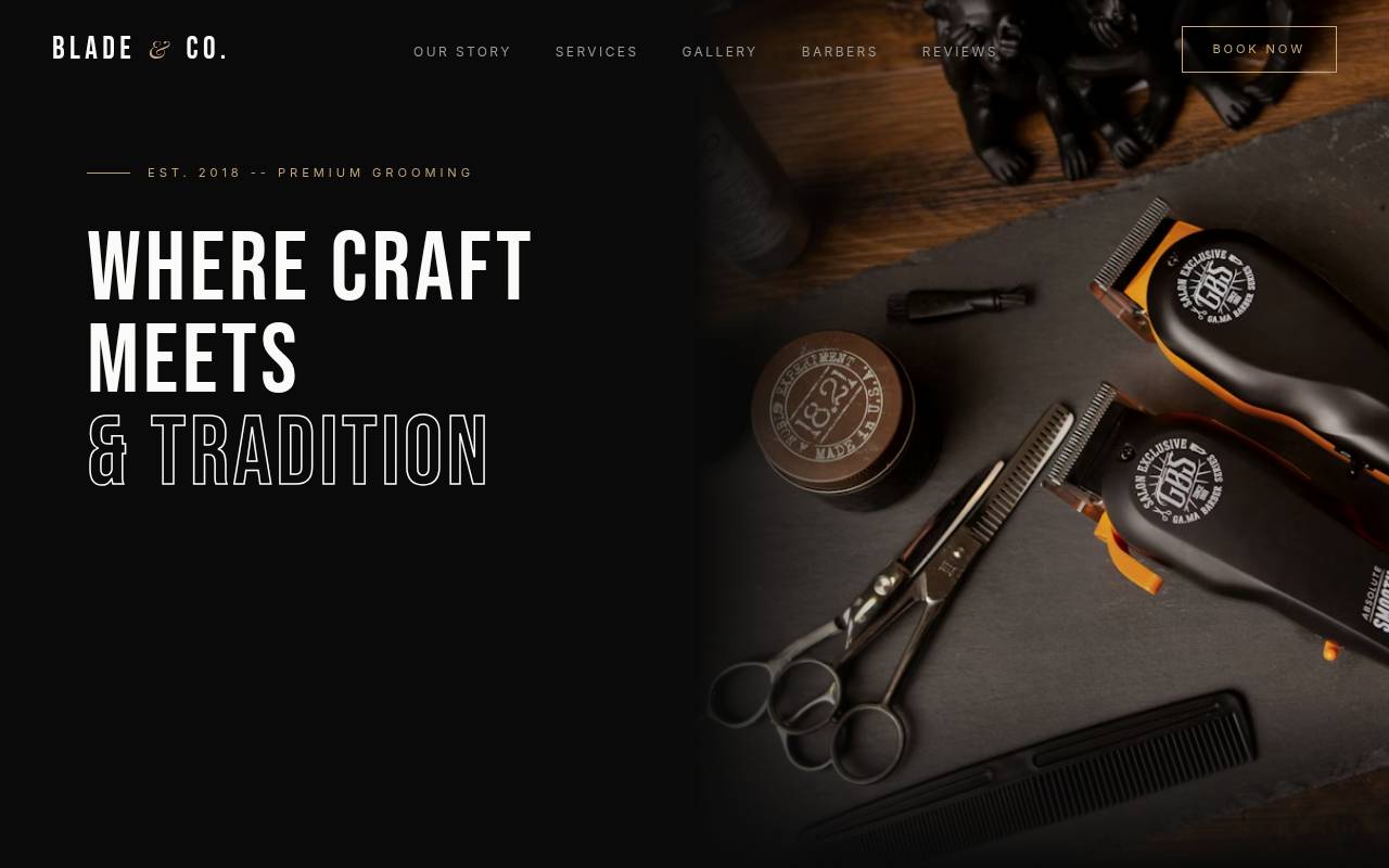 Preview ao vivo de um site de barbearia gerado pelo Nexxos